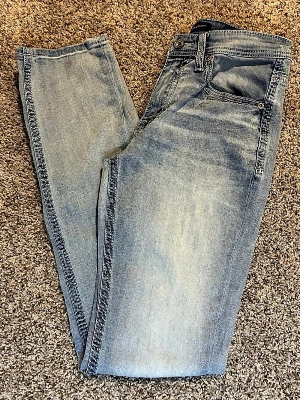 BKE Buckle Men’s Jake Straight Jeans in Blue light Wash 30x34
